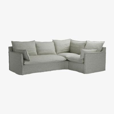 Sofa.com Isaac Asym: LHF 2 Seat w RHF Single in Grey Marl Highland Tweed - sofa.com