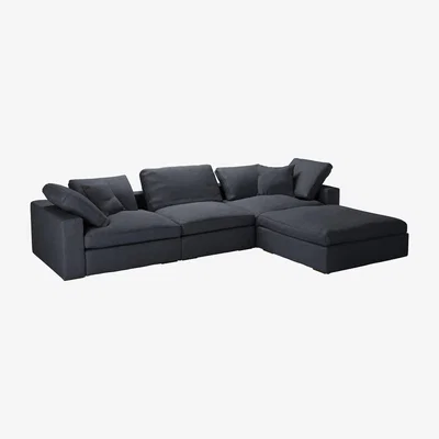 Sofa.com Long Island Complete Set with Footstool in Blickling Norfolk Cotton - sofa.com