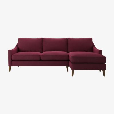Sofa.com Iggy Medium RHF Chaise Sofa in Boysenberry Brushed Linen Cotton - sofa.com
