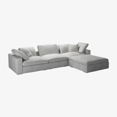 Sofa.com Long Island Complete Set with Footstool in Barley Slubby Cotton - sofa.com