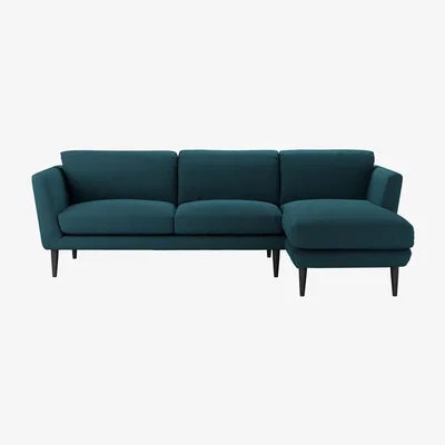 Sofa.com Holly Medium RHF Chaise Sofa in Evergreen Brushed Linen Cotton - sofa.com