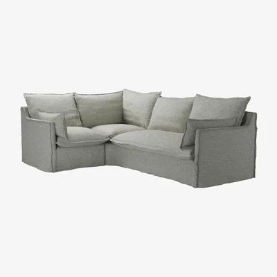 Sofa.com Isaac Asym: LHF Single w RHF 2 Seat Sofa Bed in Grey Marl Highland Tweed - sofa.com