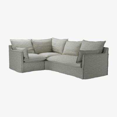Sofa.com Isaac Asym: LHF Single w RHF 2 Seat in Grey Marl Highland Tweed - sofa.com