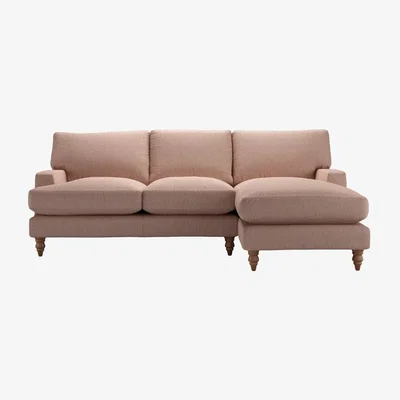 Sofa.com Isla Medium RHF Chaise Sofa in Blush Pure Belgian Linen - sofa.com