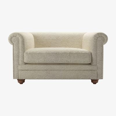 Sofa.com Patrick Unbuttoned Loveseat in Alpaca Textured Boucle - sofa.com
