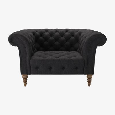 Sofa.com Oscar Button Seat Loveseat in Cadet Soft Chenille - sofa.com