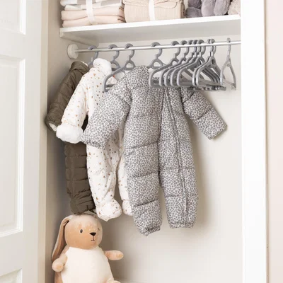 Dunelm Pack of 12 Wham Junior Clothes Hangers Grey
