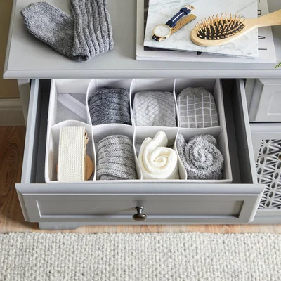 Dunelm 8 Compartment Drawer Organiser White