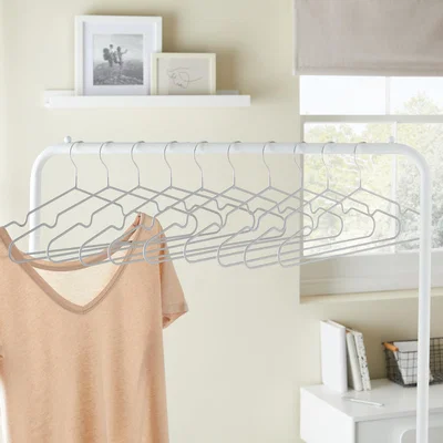 Dunelm Set of 10 Metal Coat Hangers with PVC Coating