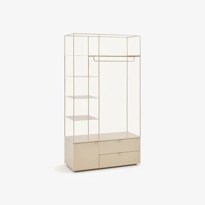 La Redoute Kolya Open Wardrobe in in Iron and Elm-Veneered Or Lacquered MDF