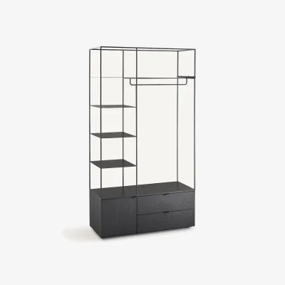 La Redoute Kolya Iron and Elm-Veneered Or Lacquered MDF Open Wardrobe