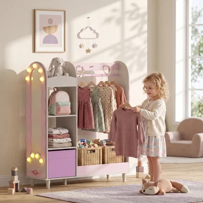The Range AIYAPLAY Kids Clothing Rack with Lights Mirror 316 036V80PK - Pink