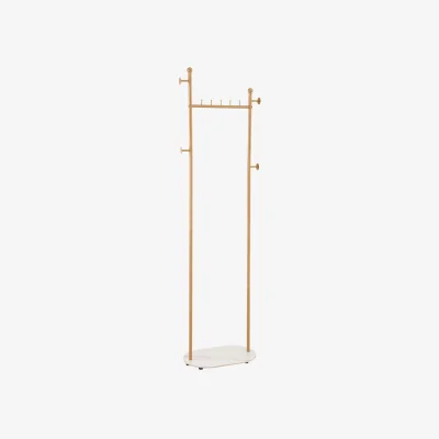 The Range Freestanding Clothes Rack with Marble Effect Base - Gold