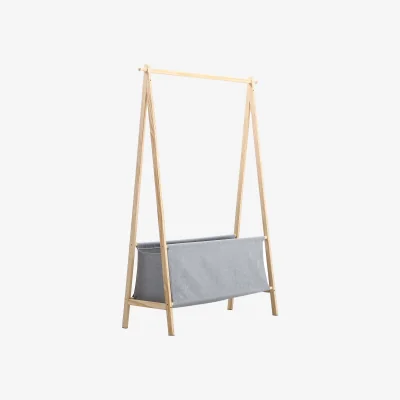 The Range Lifeideas Wooden Clothes Rail with Storage - Yellow and Grey