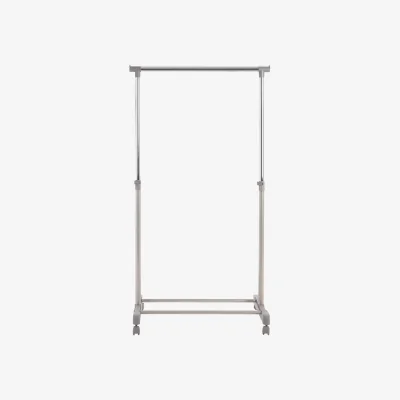The Range Ralesi Grey and Chrome Finish Clothes Hanging Rail with Wheels - Silver