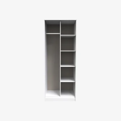 The Range Diamond Ready Assembled Tall Open Wardrobe - Indigo & White Matt