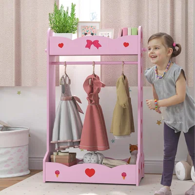 The Range AIYAPLAY Kids Clothes Rail with Storage Shelves for 3-8 Years Old, for bedroom - Hot pink