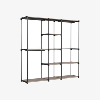 The Range Metal Clothes Rail with Storage Shelves - Taupe