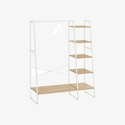The Range VASAGLE Clothes Rack with 5 Shelves 6 Hooks - White