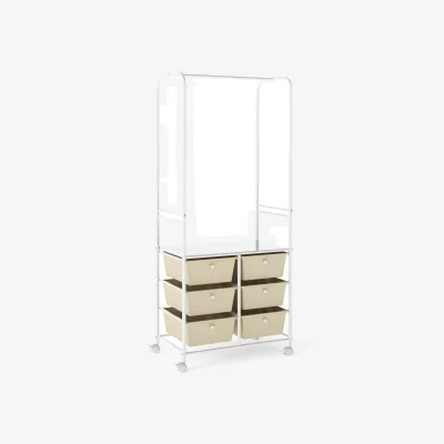 The Range 6 Drawers Clothing Rack with Storage Shelf - White