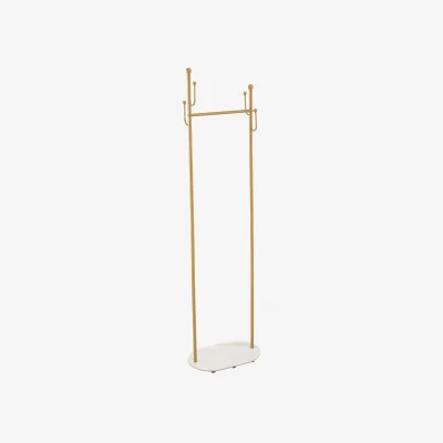 The Range Modern Clothes Rack with Marble Effect Base - Gold