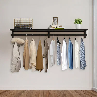The Range Lifeideas Wall Mounted Metal Clothes Rack - Black