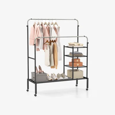 The Range Rolling Clothes Drying Rack Garment Rack - Black