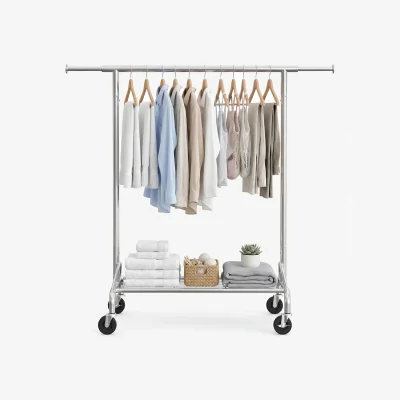 The Range SONGMICS HSR02S chrome clothes rack with shoe shelf max 50kg load - Silver