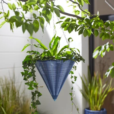 Dunelm Two Tone Woven Hanging Basket