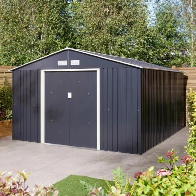 Dunelm Trentvale 10ft x 12ft Metal Apex Shed with Foundation Kit