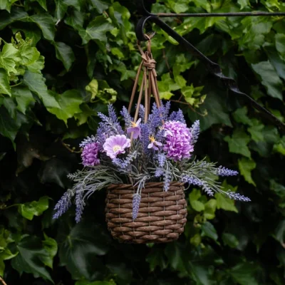Dunelm Set Of 2 Floral Hanging Baskets