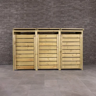 Dunelm Charles Bentley Wide Panel Wooden Triple Bin Store