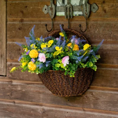 Dunelm Outdoor Floral Wall Basket