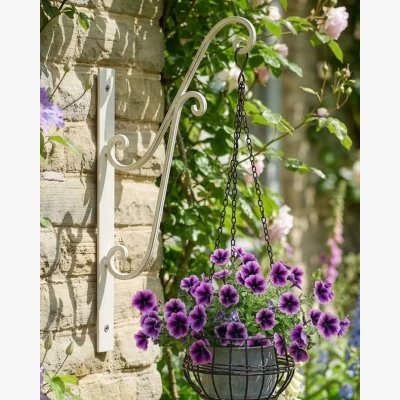 Dibor Ivory White Hanging Basket Bracket