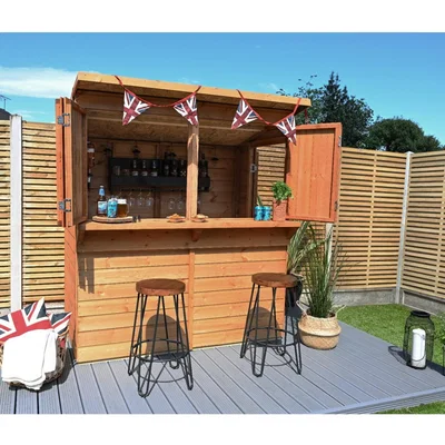 Furniture123 6ft x 3ft Wooden Garden Bar - Forest