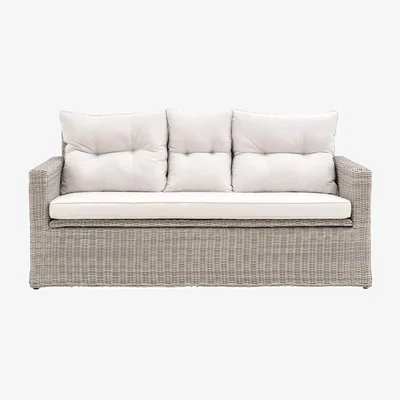 John Lewis Gallery Direct Porto 2-Seater Garden Storage Sofa, Natural