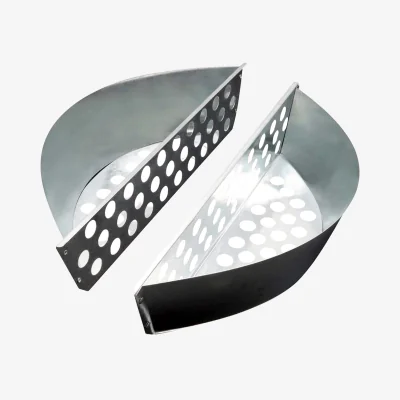 The Range Steel BBQ Grill Basket Charcoal Briquette Holders Set of 2 - Silver