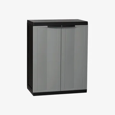 The Range 85cm x 65cm Plastic Indoor  Outdoor Garden Storage Cabinet Shed in Dark Grey - Grey
