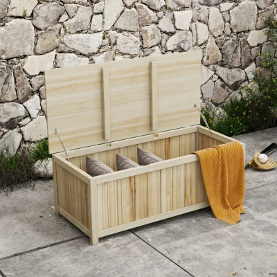 The Range Outsunny 172 Litre Outdoor Storage Box, Wooden terrace Box