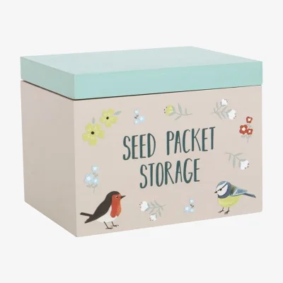 The Range British Garden Birds Seed Packet Storage Box - Grey