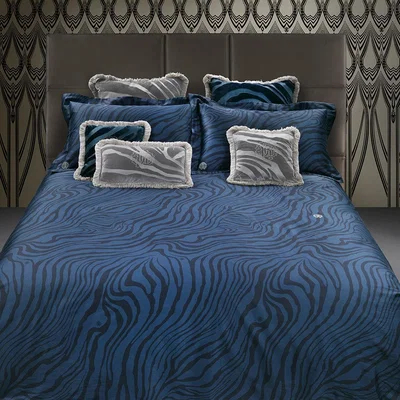 Amara Roberto Cavalli - Macro Zebrage Bed Set - Blue - Super King