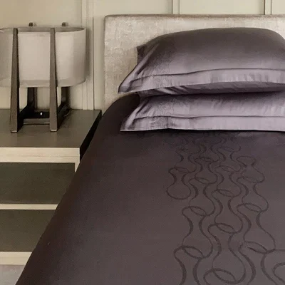 Amara André Fu Living - Mid Century Rhythm Duvet Set - Grape Mauve - Super King & Fitted Sheet