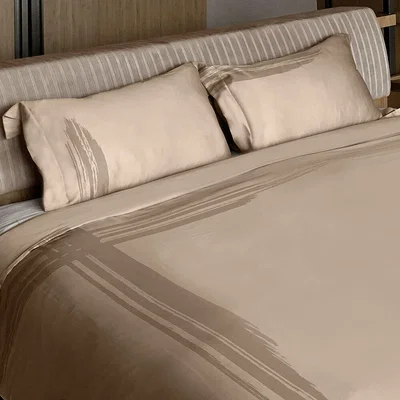 Amara André Fu Living - Artisan Brush Duvet Set - Dusty Bronze - Super King & Flat Sheet