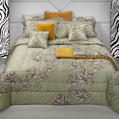 Amara Roberto Cavalli - Zebra Rose Bed Set - Sand - Super King
