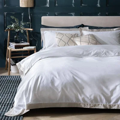 Habitat Habitat Cotton 180TC Oxford Edge White Bedding Set-Superking