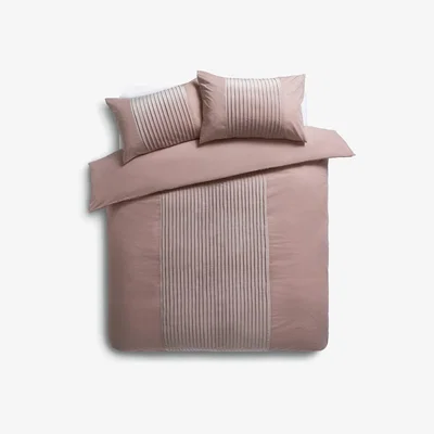 Habitat Habitat Pleated Velvet Pink Bedding Set - Super King