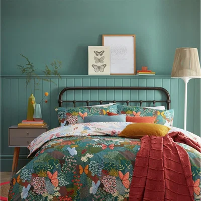 Habitat furn Forage Floral Teal Bedding Set - Superking