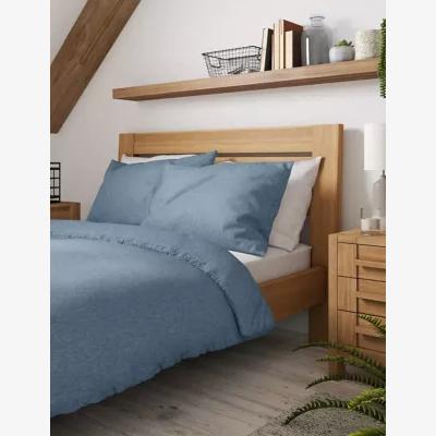 Marks & Spencer M&S Jersey Bedding Set - 6FT - Mid Blue, Mid Blue,Grey Marl,Natural