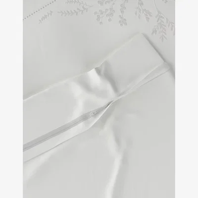 Marks & Spencer M&S Rose-Ella Sateen Embroidered Bedding Set - 6FT - White, White