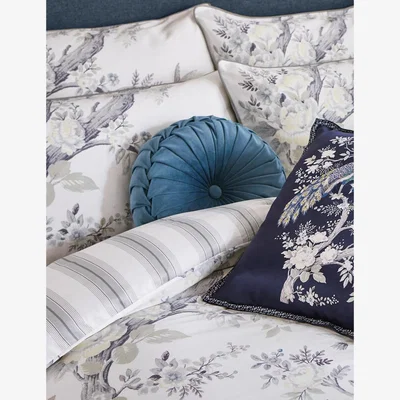Marks & Spencer Laura Ashley Pure Cotton Sateen Belvedere Bedding Set - 6FT - Midnight, Midnight,Duck Egg